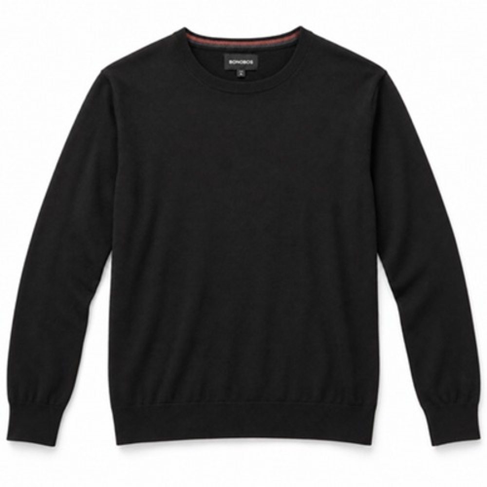 Bonobos Sweater Mens XL Black Slim Fit Crew Neck Long Sleeve Knit Pullover